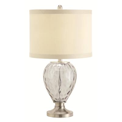 Liberty Smoked Glass And Chrome Table Lamp with Fabric Shade