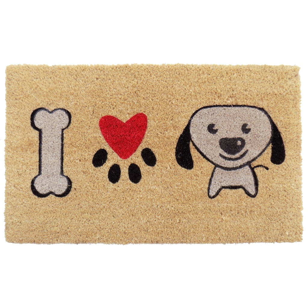 Coir I Love Puppy Doormat