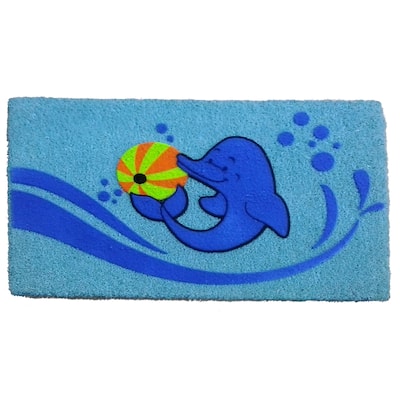 Coir Dolphin Beach Ball Doormat