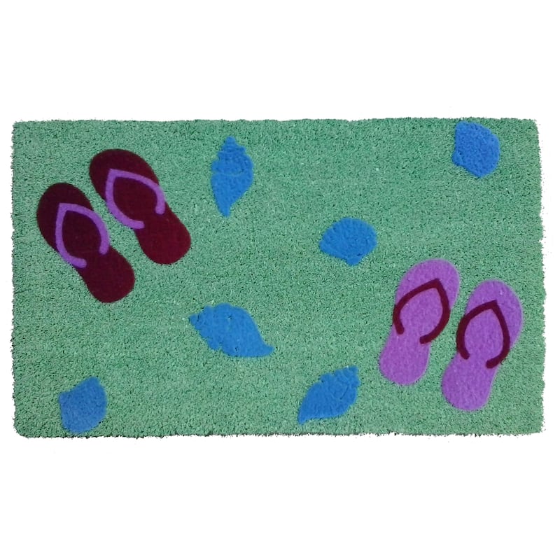 Coir Sandy Flip Flop Doormat