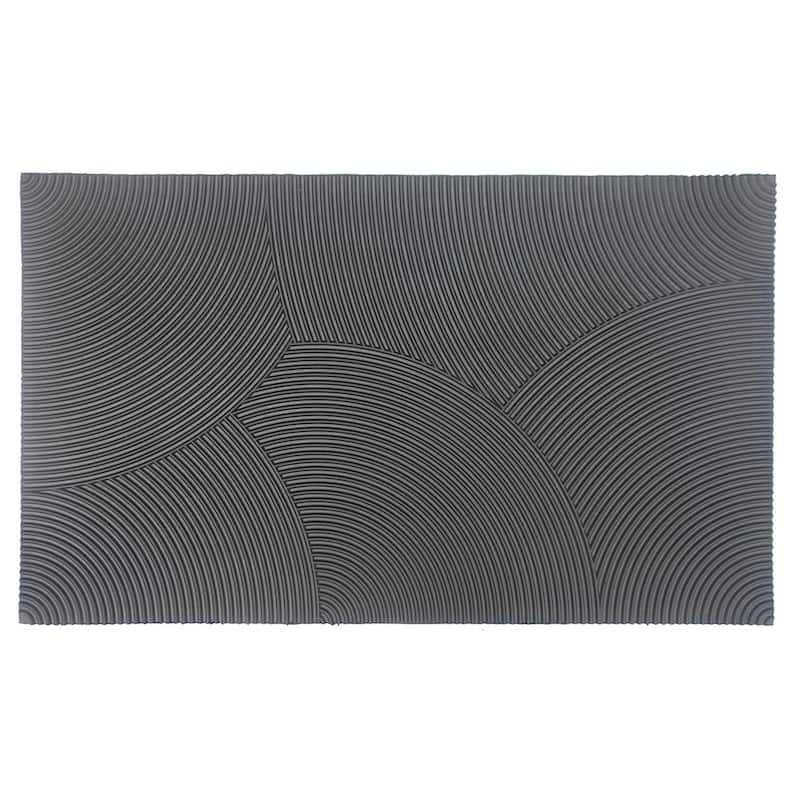 Wrought Ridged Iron Pattern Rubber Reversible Doormat - Door Mat