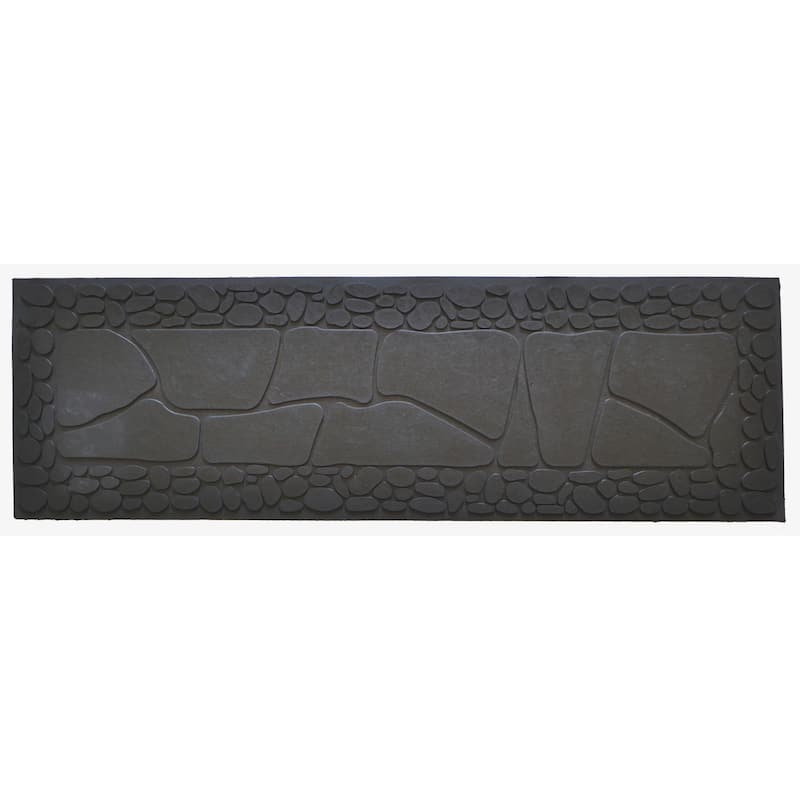 Black Faux Stone Rubber Doormat
