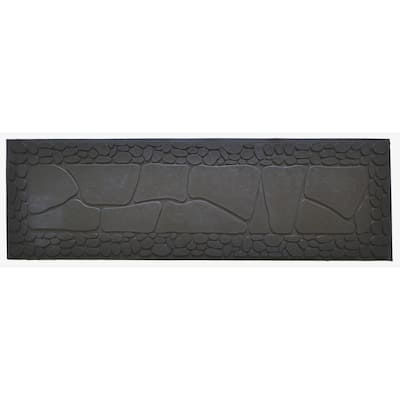 Black Faux Stone Rubber Doormat