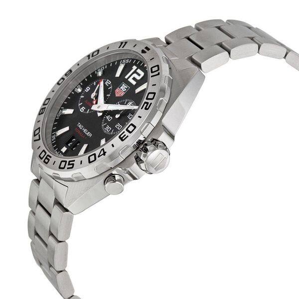 Shop Tag Heuer Men S Waz111a Ba0875 Formula 1 Black Dial Stainless Steel Alarm Swiss Quartz Watch On Sale Overstock 10436359