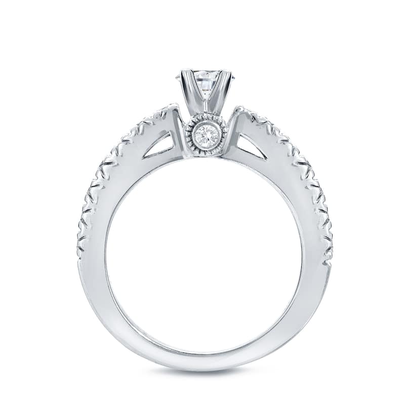 Auriya Classic 1 3/4ct TDW Round Diamond Engagement Ring Set 14k White Gold Certified