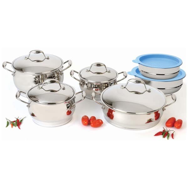 Berghoff Essential 12 Pieces Stainless Steel Cookware Set, Silver 