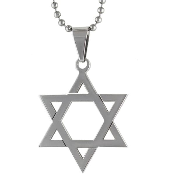 Shop Stainless Steel 30mm Star of David Necklace - Free Shipping On ...