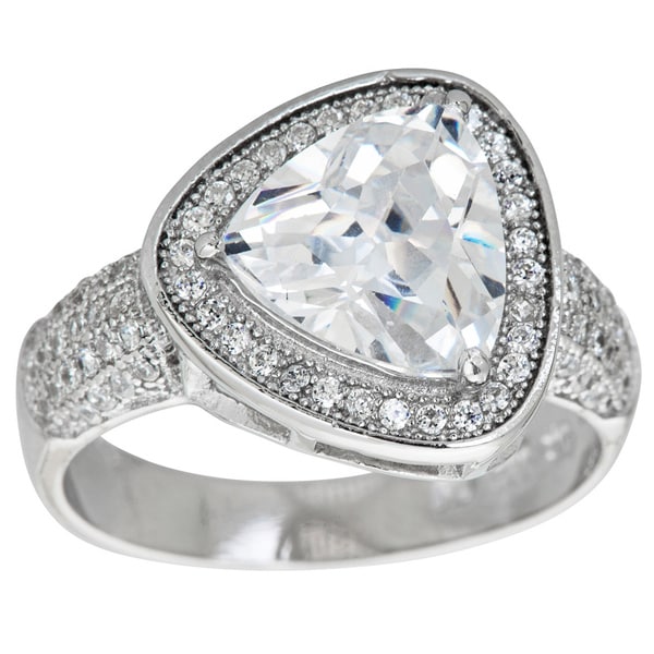 Shop Decadence Stlering Silver Micropave Trillioncut Cubic Zirconia