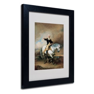 John Faed 'Portrait of George Washington' White Matte, Black Wood Framed Wall Art