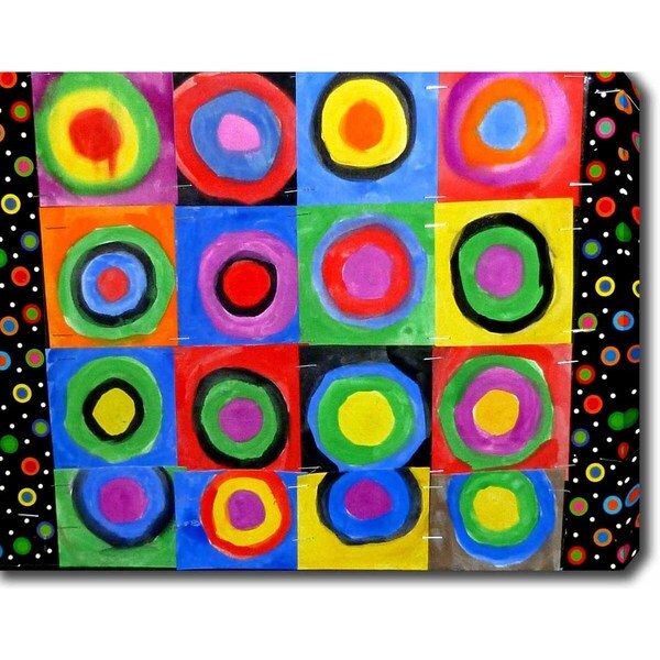 Wassily Kandinsky  CONCENTRIC CIRCLES Oil Paint   Reprint on Framed Canvas Art 