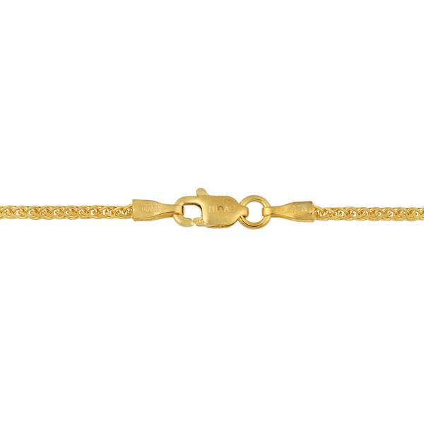 TGDJ 14K Real Yellow Gold 1.2 mm Flat Open Wheat Chain Necklace TGDJ 14K Real Yellow Gold 1.2 mm Flat Open Wheat Chain Necklace