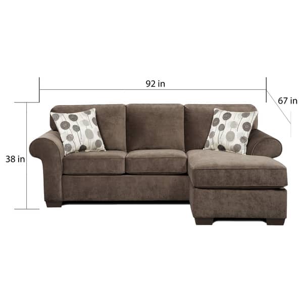 Fabric Sectional Sofa With 2 Pillows Elizabeth Ash Overstock 10437707