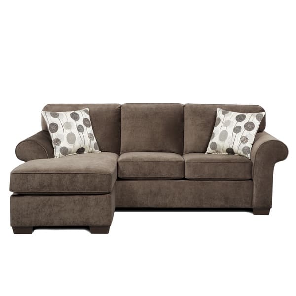 Fabric Sectional Sofa With 2 Pillows Elizabeth Ash Overstock 10437707