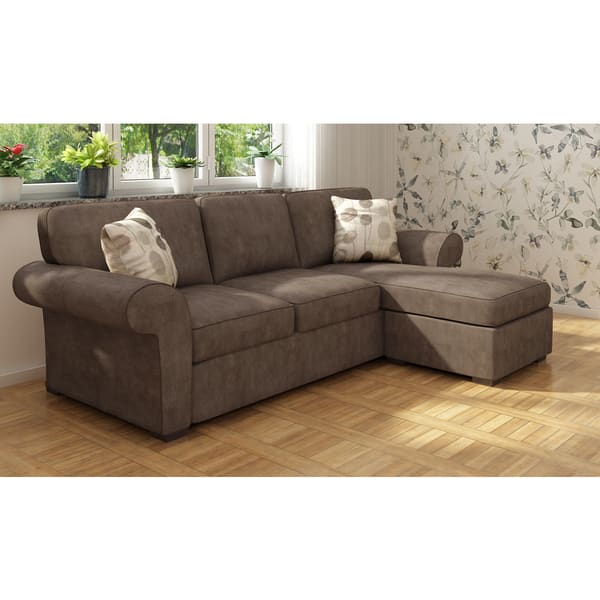 Fabric Sectional Sofa With 2 Pillows Elizabeth Ash Overstock 10437707