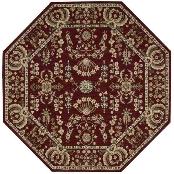Nourison Grand Parterre Burgundy Octagon Rug (8' x 8') - Bed Bath ...