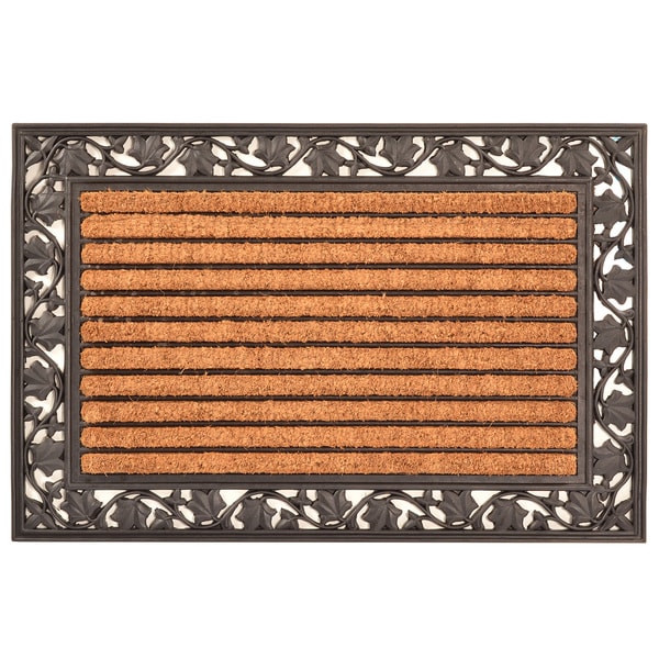 HomeTrax Designs Ivy Leaf Cocoa Mat 24-inch x 36-inch