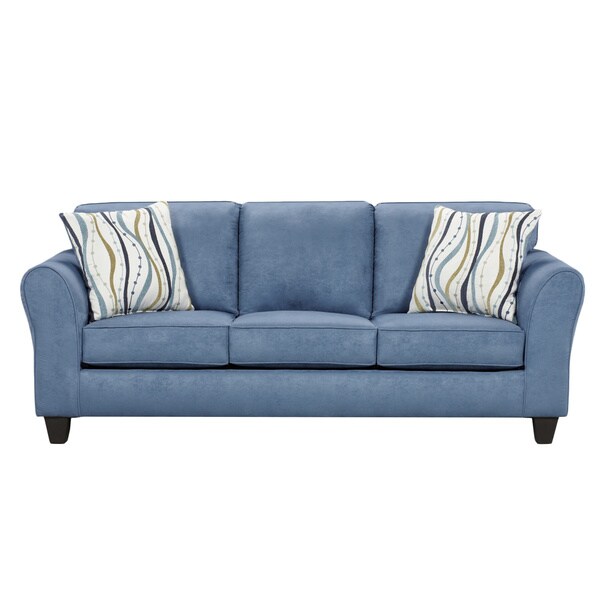 Shop Microfiber Sofa and Loveseat Set with Pillows, Patriot Blue