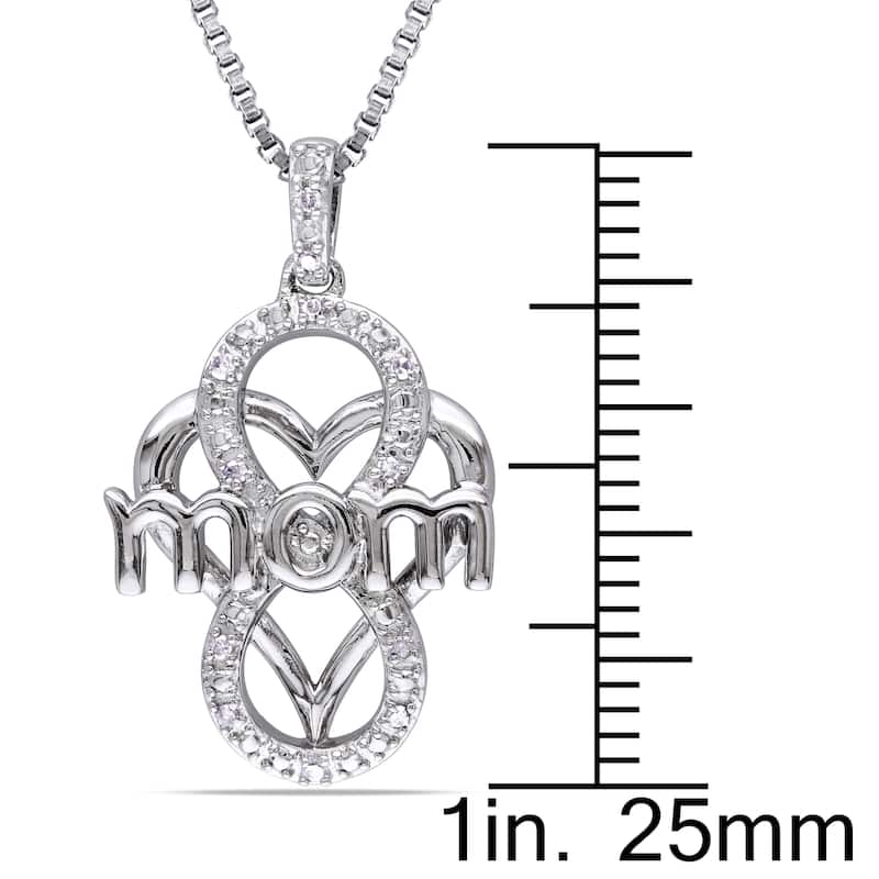Miadora Sterling Silver Diamond Accent Heart "Mom" Necklace