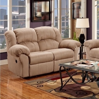 Sensation Microfiber Dual Reclining Sofa Loveseat Set, Camel Tan - Bed
