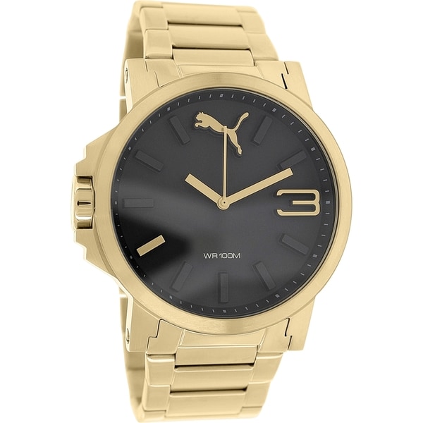 Puma Mens PU103461006 Gold Stainless Steel Analog Quartz Watch