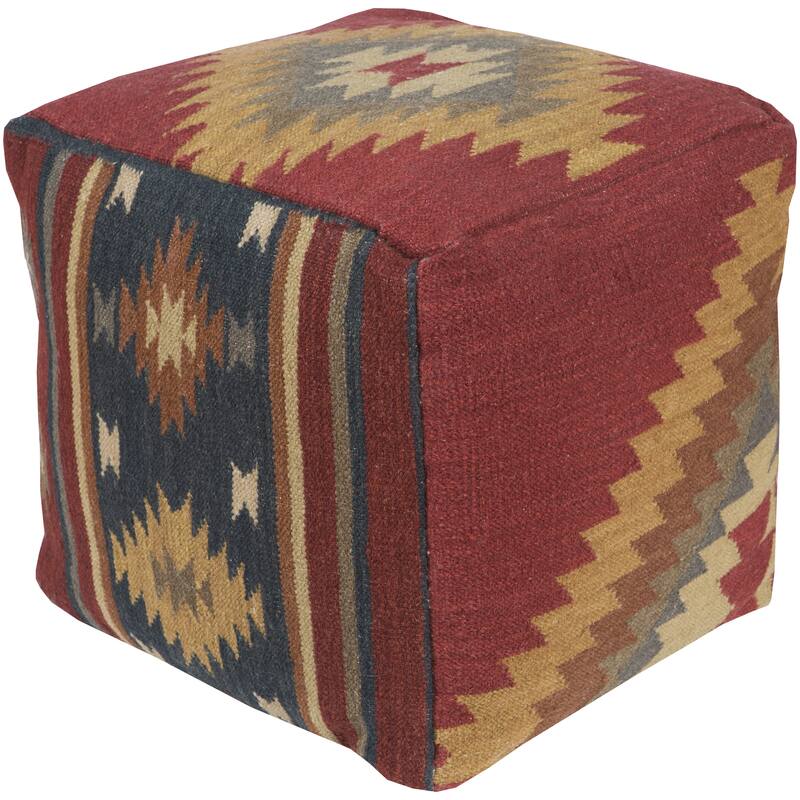 Chevron Joey Square Wool 18-inch Pouf - Pouf - Polyester - Single