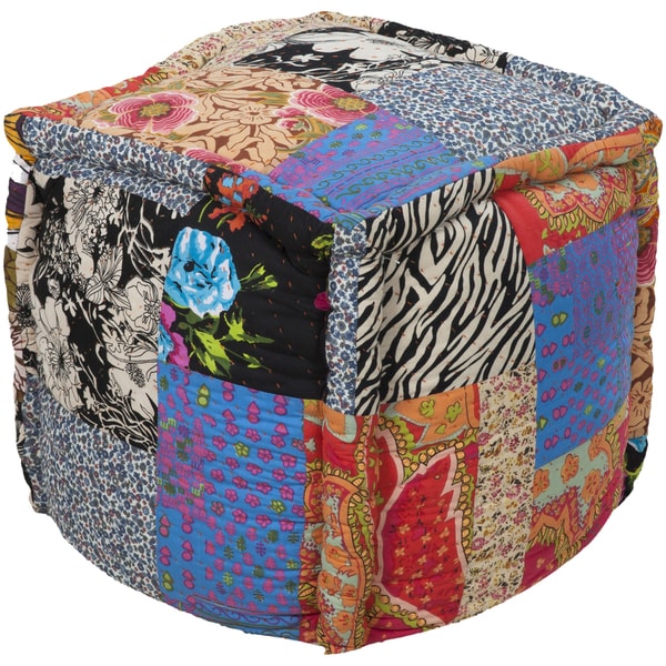 Geometric West Square Cotton 18-inch Pouf