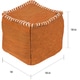 preview thumbnail 3 of 1, Solid Rosa Square Jute 18-inch Pouf
