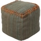 preview thumbnail 7 of 5, Solid Rosa Square Jute 18-inch Pouf