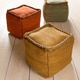preview thumbnail 2 of 1, Solid Rosa Square Jute 18-inch Pouf