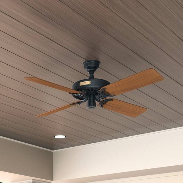 Shop Hunter Original Fan 52 Inch Black Teak 5 Blade Ceiling Fan