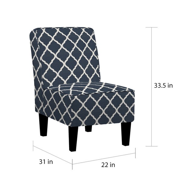 navy blue and white armchair