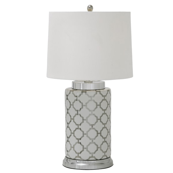 ABBYSON LIVING Madison Navy Blue Lattice Table Lamp