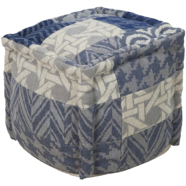 Geometric Noel Square Wool 18 inch Pouf   17535764  