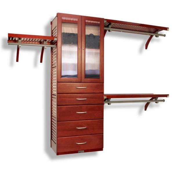 John Louis Home Deluxe 16-inch Red Mahogany Door and 5-drawer Closet Organizer - Free Shipping ...