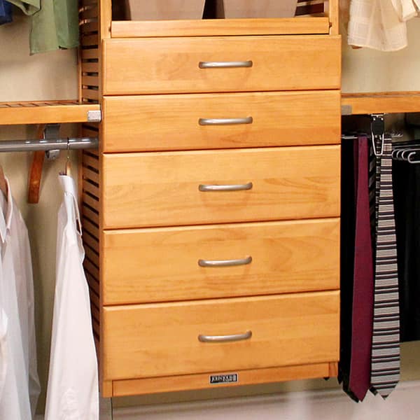 John Louis Home Solid Wood Walk-In Closet System with 5-Drawers