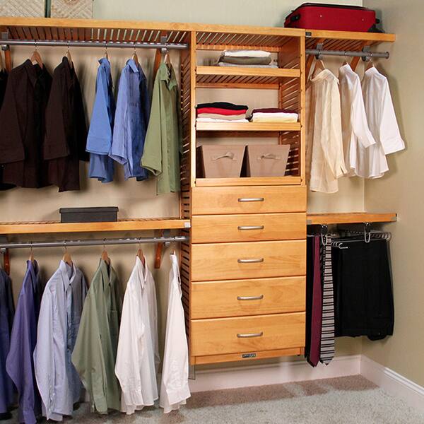 slide 5 of 26, John Louis Home 16-inch Deep 5-drawer Honey Maple Wood Deluxe Organizer Deluxe Org. - 5 Drawers - 6 & 8 In.- Honey Maple