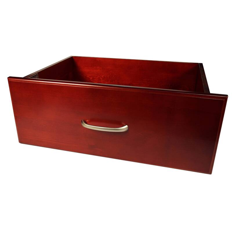 John Louis Home Solid Wood Walk-In Closet System with 4-Drawers and Doors Deluxe Red Mahogany