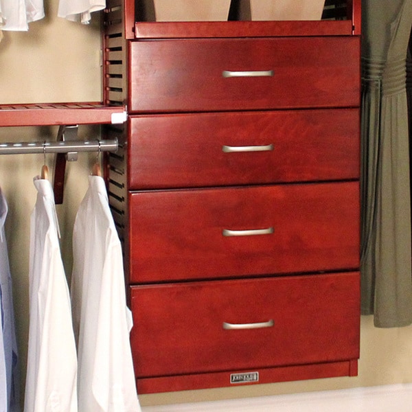  John Louis Home 16in Deep Deluxe Closet Organizer - Red  Mahogany Finish : Home & Kitchen