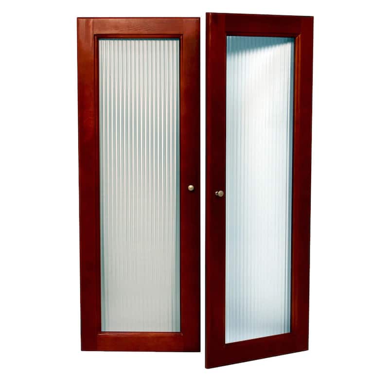 John Louis Home Solid Wood Walk-In Closet System with 4-Drawers and Doors Deluxe Red Mahogany