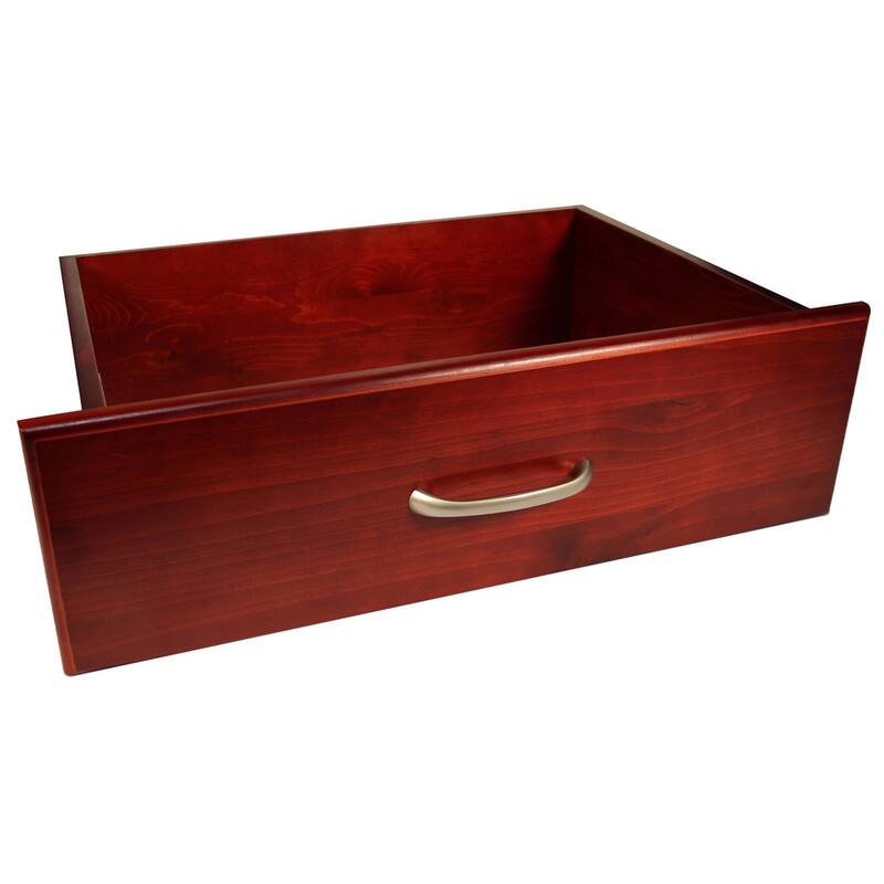 John Louis Home Solid Wood Walk-In Closet System with 4-Drawers and Doors Deluxe Red Mahogany