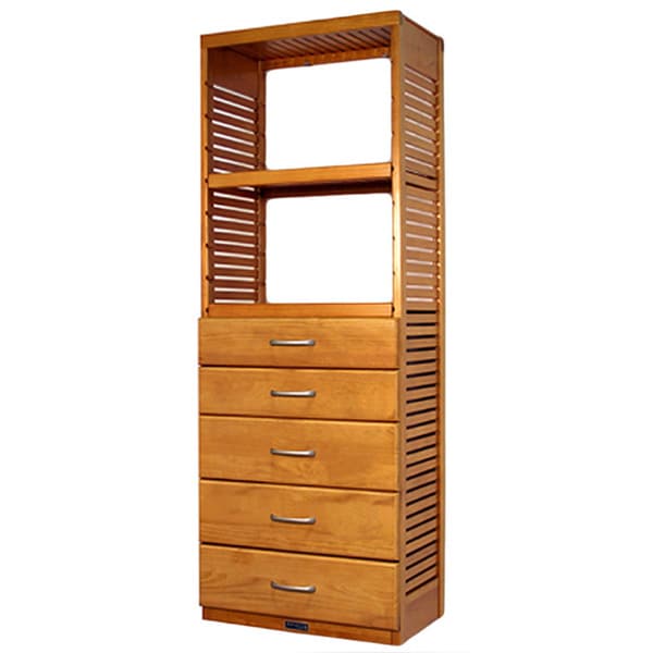 John Louis Home Honey Maple 5-drawer Stand-Alone Tower - Free Shipping Today - Overstock - 17536524