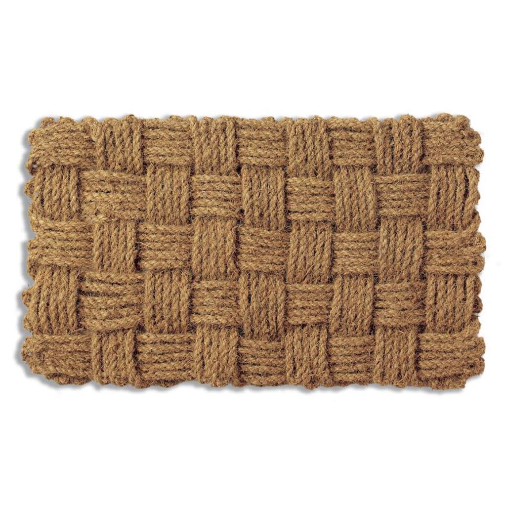 Woven Checks Coir Doormat