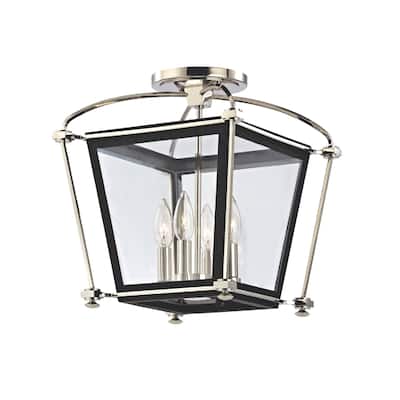 Hudson Valley Hollis4-light Polished Semi Flush