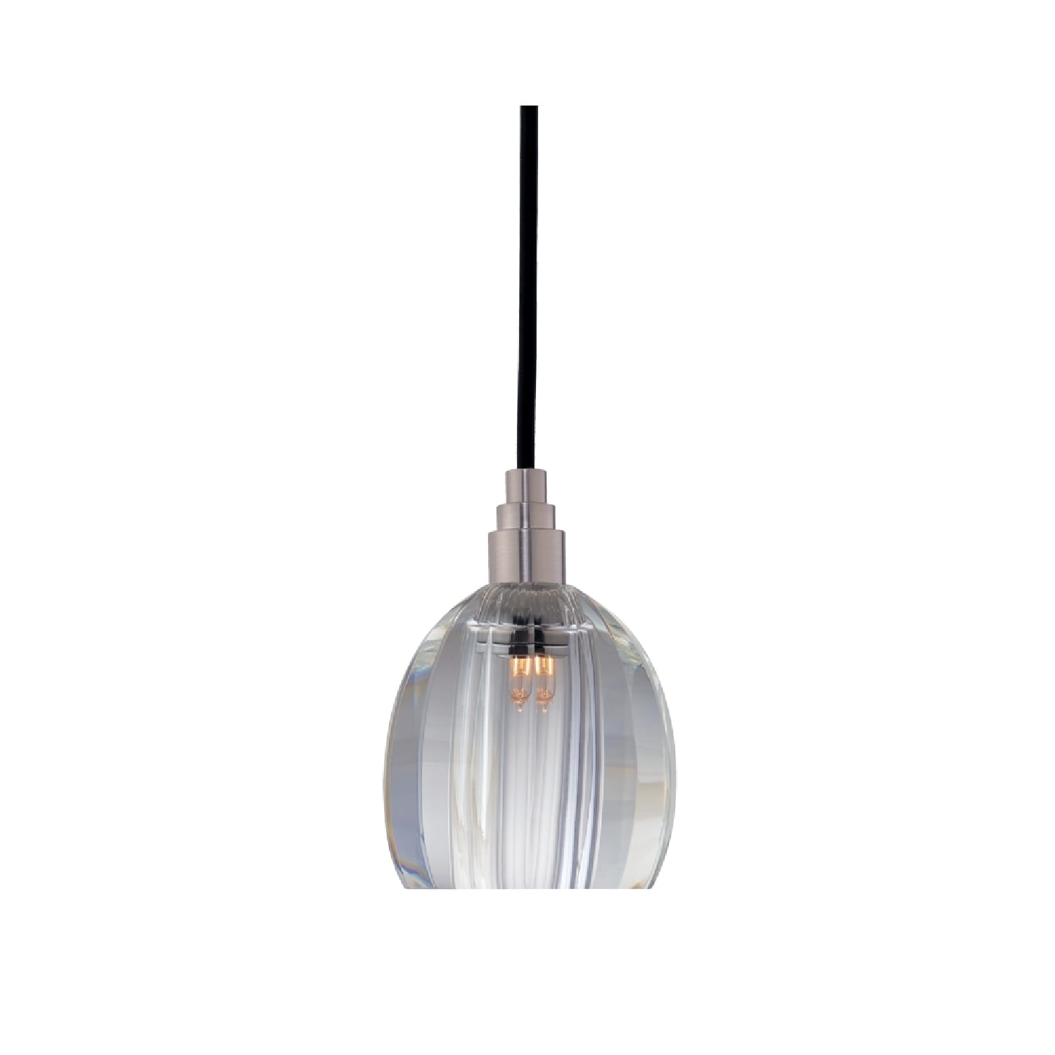 Satin Nickel Finish with Clear Glass Shade Hudson Valley Lighting Naples 1-Light Pendant