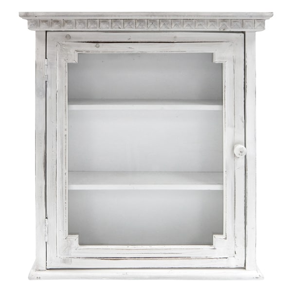 Architectural Wall Cabinet, Whitewashed Finish