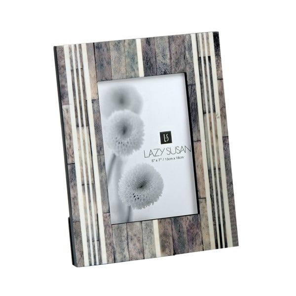 Dimond Home Stone Resin Grey And White Horn And Bone Frame