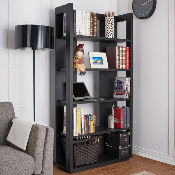 Furniture Of America Bollis Contemporary Black 5 Shelf Bookcase Furniture Of America Bollis Contemporary Black 5 Shelf Bookcase