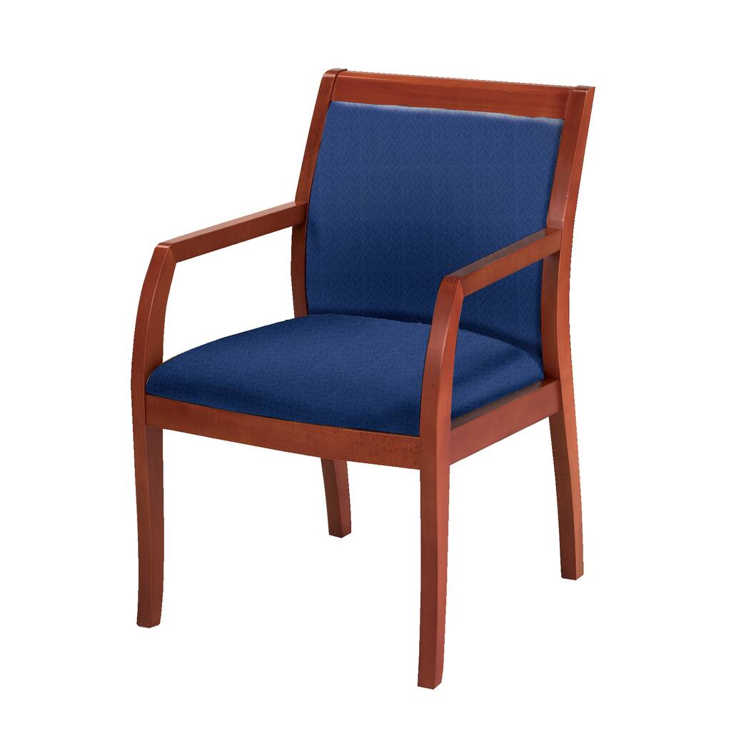 KFI Upholstered Guest Chair Medium Cherry Wood Frame