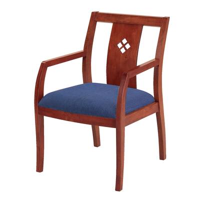 KFI Upholstered Guest Chair Medium Cherry Wood Frame