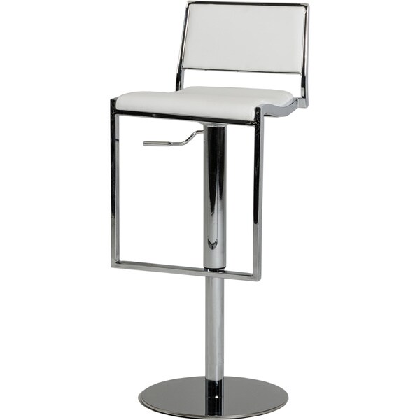 Shop Modrest 5033B Modern White Bar Stool Free Shipping Today